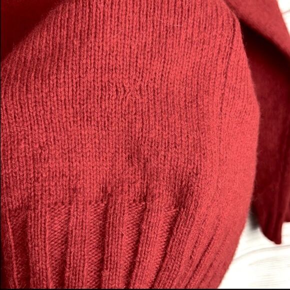 Vintage Verdelago Italy Red Sweater 1/4 Zip Front Yak Hair Wool Blend XL - Picture 10 of 10